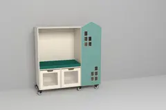 Kubus lesekrok Azurgr&#248;nn B119 x D45 x H132 cm