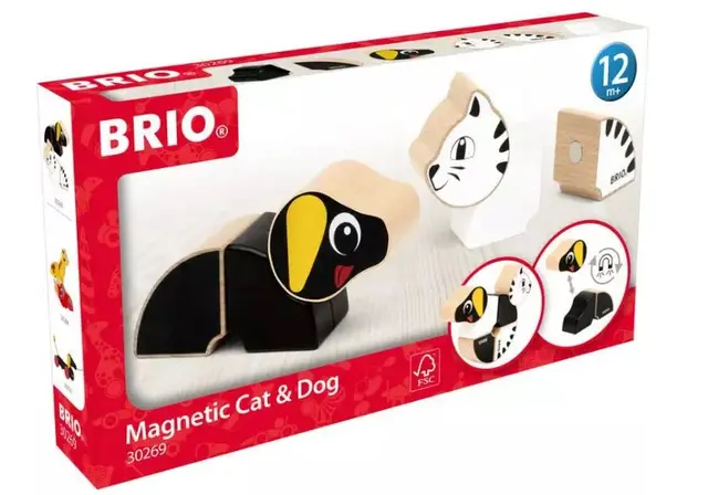 Brio magnetisk katt og hund 