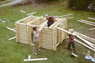 Småtømrern startpakke Skole, 300 stokker