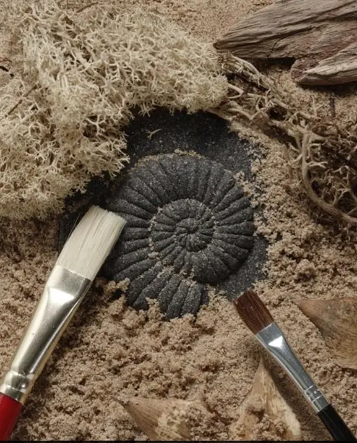 Fossiler i stein 8 stk 