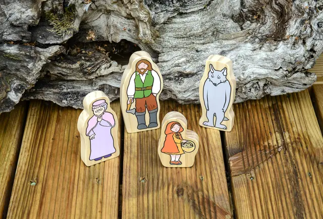 Rødhette og ulven figurer 4 stk 