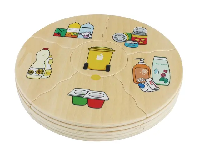 Puslespill søppelsortering 5 x 6 brikker 