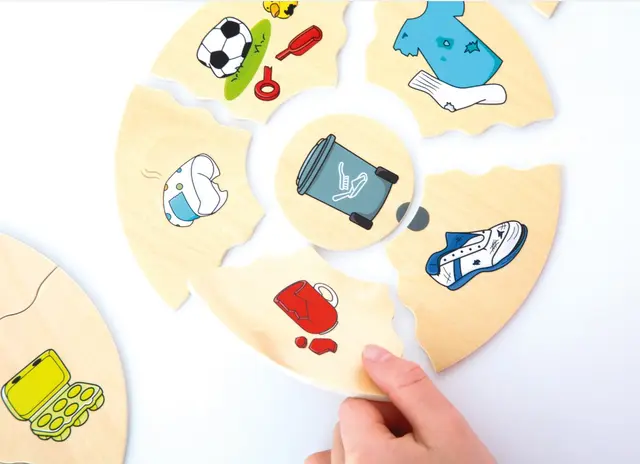 Puslespill søppelsortering 5 x 6 brikker 