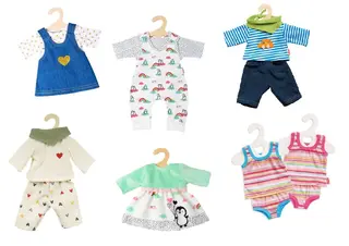 Dukkeklær pakke 32 cm 6 sett