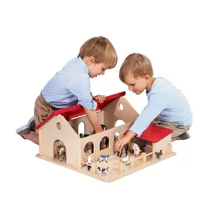 Bondegård med løftbart tak L54 x B54 x H29 cm