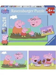 Puslespill Peppa gris 2 x 24 brikker