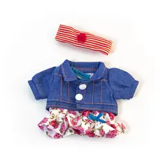 Dukkekl&#230;r kjole og olajakke 21 cm