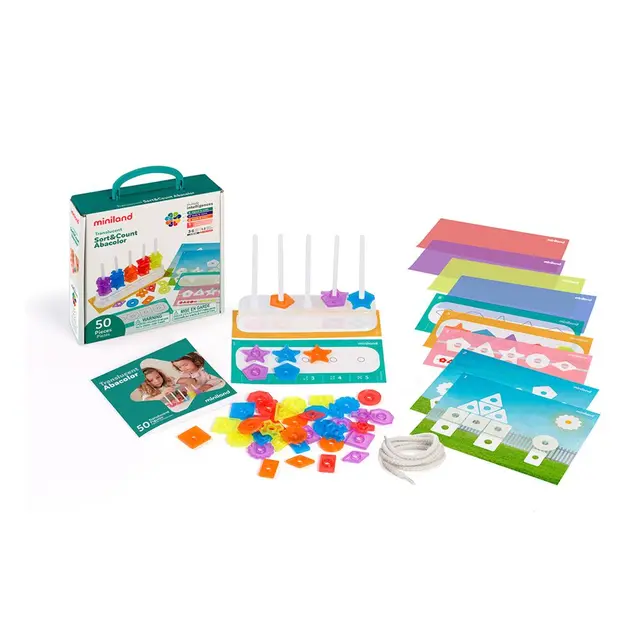 Transparent telle- og sorteringssett 67 deler 