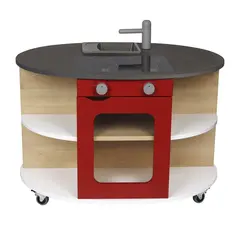 Kjøkkenøy mini rød L67 x B82 x H55 cm