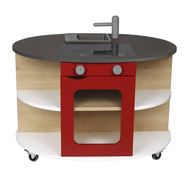 Kjøkkenøy mini rød L67 x B82 x H55 cm 