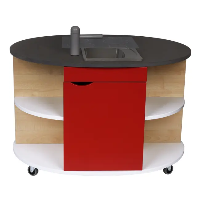 Kjøkkenøy mini rød L67 x B82 x H55 cm 