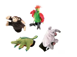 Hånddukker safaridyr 4 stk