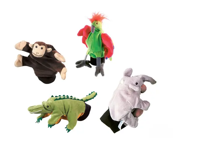 Hånddukker safaridyr 4 stk 