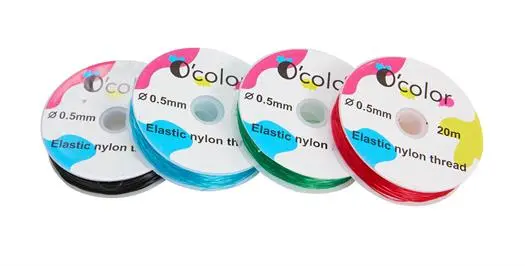 Smykketråd elastisk fargemix 4 x 20 m 