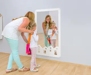 Educasa speilby hvit B76 x D2 x H129 cm