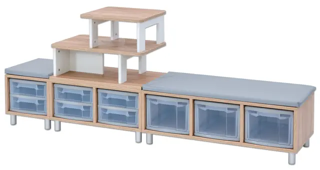 Educasa hyllekombinasjon med dukkehus B198 x D40 x H84 cm 