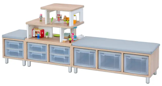 Educasa hyllekombinasjon med dukkehus B198 x D40 x H84 cm 