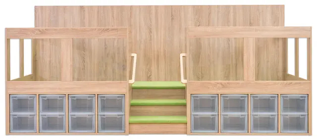 Educasa lekeplatå med oppbevaring B330 x D117 x H147 cm 