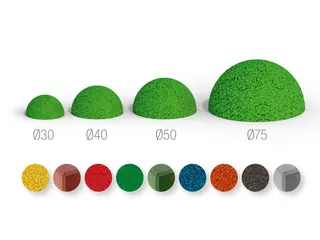 Sitte- og balansekule halv Ø30/Ø40/Ø50/Ø75 cm, flere fargevalg