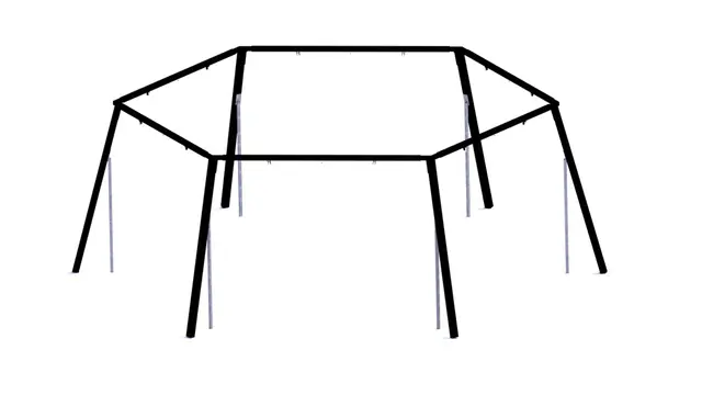 6-kanthuske L833 x B747 x H254 cm 