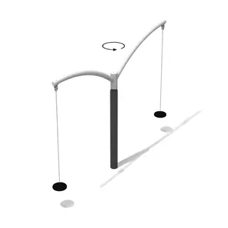 Karusellhuske 2 seter L344 x B14 x H250 cm