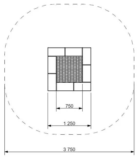 Pako trampoline for helstøpt dekke L125 x B125 cm 