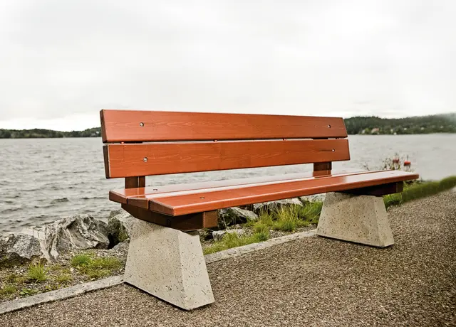 Park Rest benk med rygg Mørk brun 