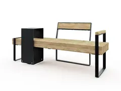 Momentum benk med halv rygg og armlene L180 x B70 x H77 cm