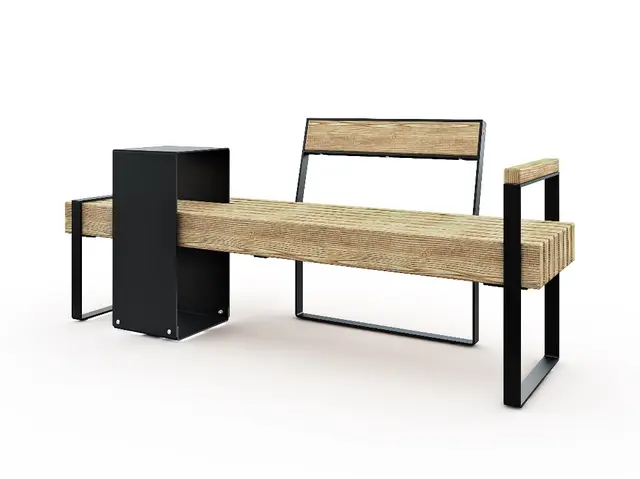 Momentum benk med halv rygg og armlene L180 x B70 x H77 cm 