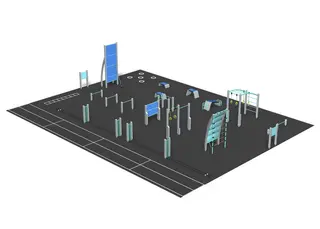 Fitness Park L - uten fri vekter L2200 x B1570 x H412 cm