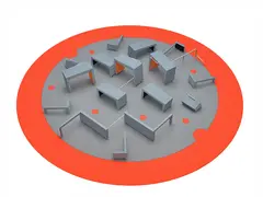 Tag 1 - h&#248;yt og lavt L1086 x B895 x H150 cm