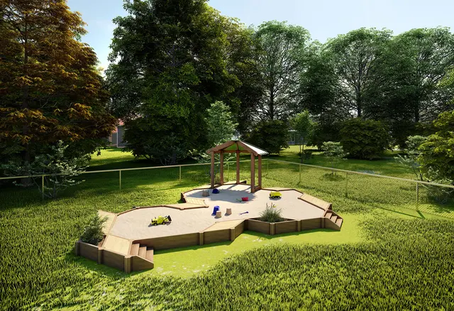 Flora Mojave sandkasse natur L796 x B737 x H255 cm 