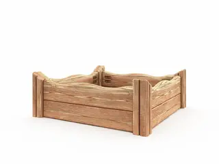 Flora plantekasse natur L89 x B89 x H32 cm