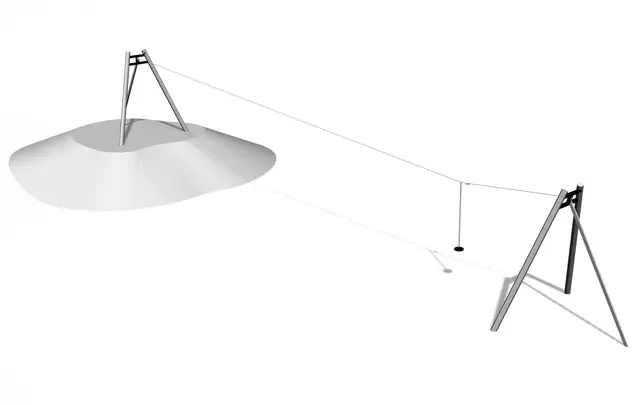 Cloxx Mercury taubane i stål L3550 x B320 x H398 cm 