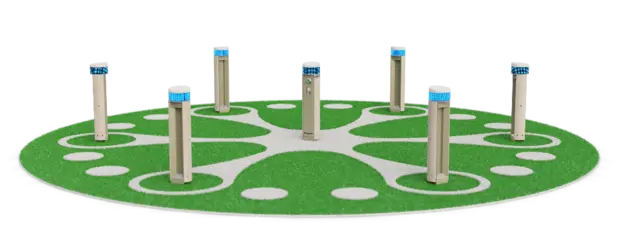 Memo interaktivt for tøffere miljøe Ø800 x H116 cm 