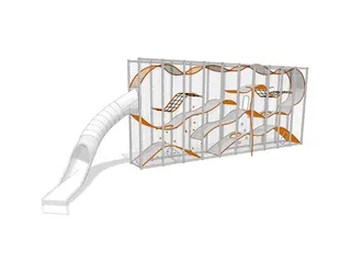 Wall Holla 10 med utvendig sklie L1592 x B384 x H490 cm