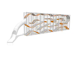 Wall Holla 14 med utvendig sklie L2054 x B384 x H490 cm