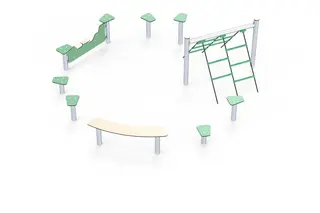 Balansebane ø-form L470 x B430 x H100 cm