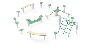 Balansebane ø-form L470 x B430 x H100 cm