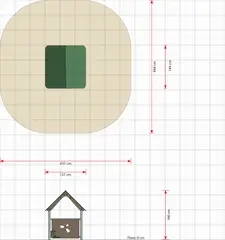 Beth tradisjonelt lekehus med benk L144 x B137 x H166 cm