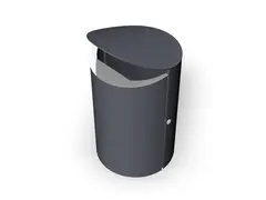 Kita avfallsdunk 60 l gr&#229; RAL7024 &#216;40 x H72 cm