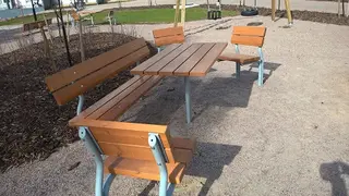 Scandinavia parkbenk med rygg L180 x B60 x H75 cm