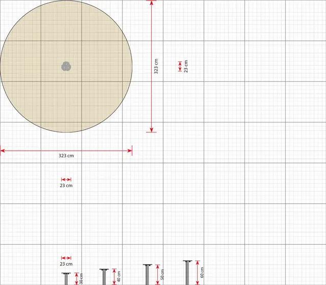 Balanseplate 50 cm L23 x B23 x H50 cm 