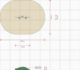 Krokodille balanseplater L150 x B43 x H32 cm