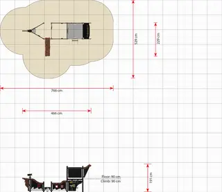 Halifax, medium piratskip L466 x B229 x H191 cm