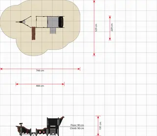 Falcon medium piratskip L466 x B229 x H191 cm