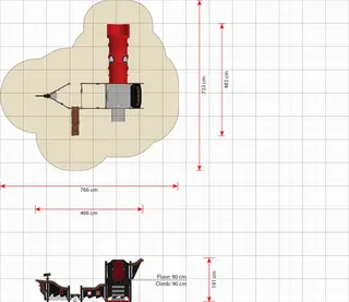Gabriel medium piratskip L466 x B483 x H191 cm
