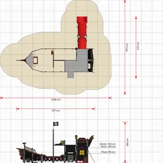 Absalon piratskip L727 x B570 x H380 cm