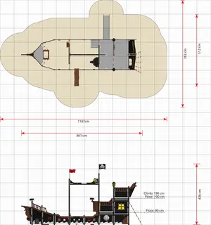 Atlantic piratskip L861 x B512 x H436 cm