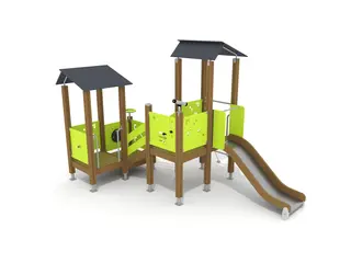 Finno lekeapparat med sklie L427 x B307 x H290 cm